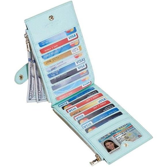 Womens Wallet RFID Blocking Bifold Multi Card Case Wallet with Zipper Pocket - Picture 6 of 6